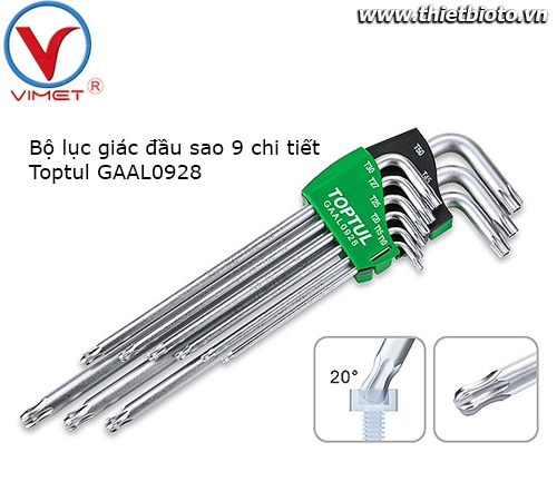 Bộ lục giác đầu sao 9pcs Toptul GAAL0928