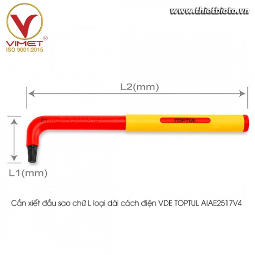 Cần xiết đầu sao chữ L loại dài cách điện VDE TOPTUL AIAE2517V4