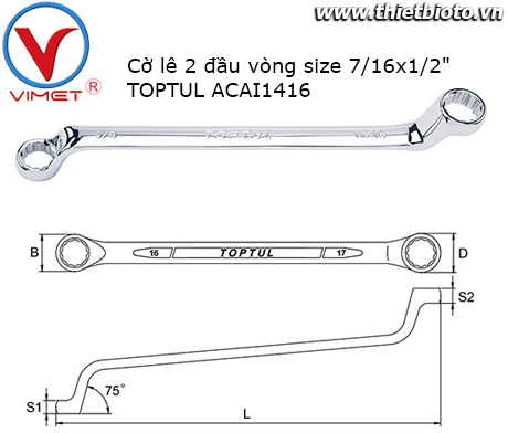 Cờ lê 2 đầu vòng TOPTUL ACAI1416
