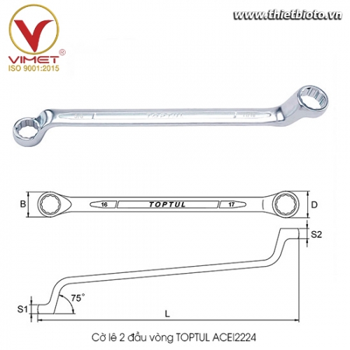 Cờ lê 2 đầu vòng TOPTUL ACEI2224