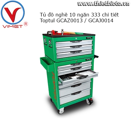 Tủ đồ nghề 2 tầng 10 ngăn 333 chi tiết Toptul GCAZ0013 GCAJ0014