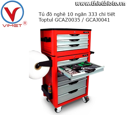 Tủ đồ nghề 2 tầng 10 ngăn 333 chi tiết Toptul GCAZ0035 GCAJ0041